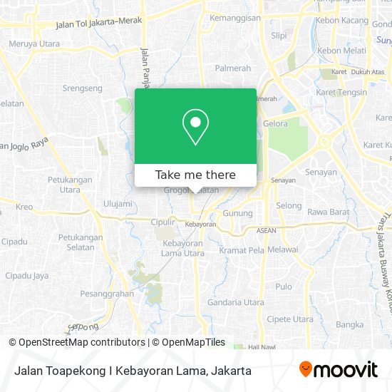 Jalan Toapekong I Kebayoran Lama map