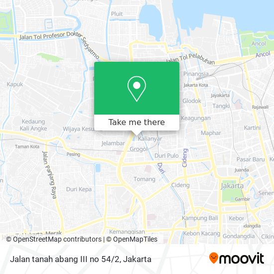 Jalan tanah abang III no 54/2 map