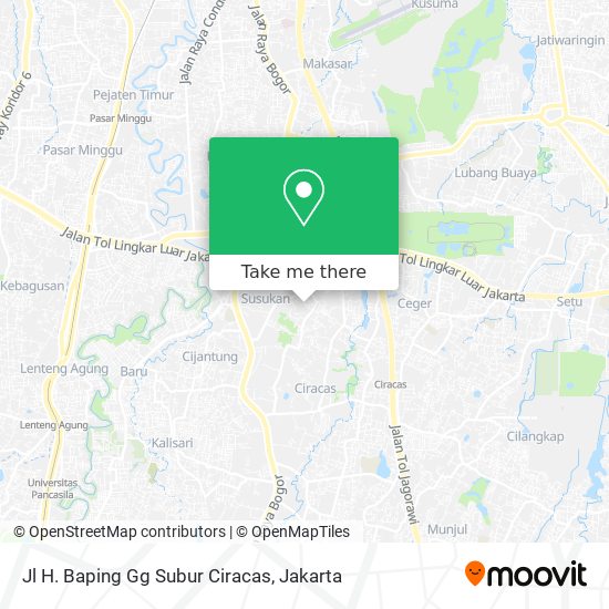 Jl H. Baping Gg Subur Ciracas map