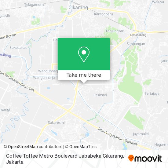 Coffee Toffee Metro Boulevard Jababeka Cikarang map