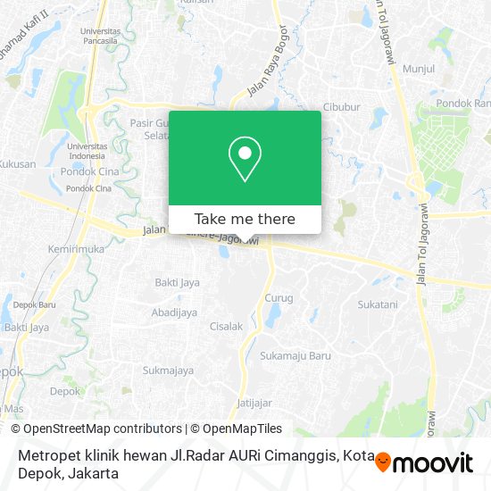Metropet klinik hewan Jl.Radar AURi Cimanggis, Kota Depok map