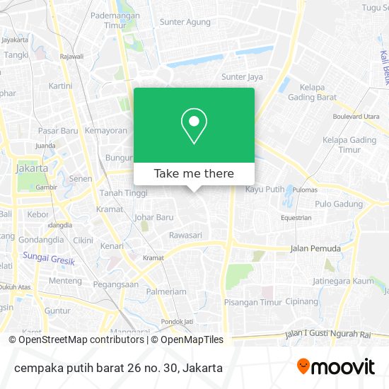cempaka putih barat 26 no. 30 map