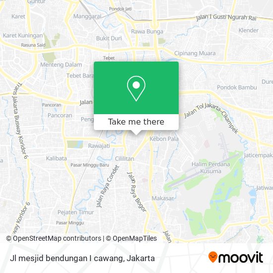 Jl mesjid bendungan I cawang map