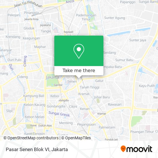 Pasar Senen Blok VI map