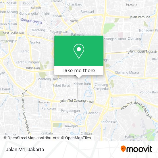 Jalan M1 map