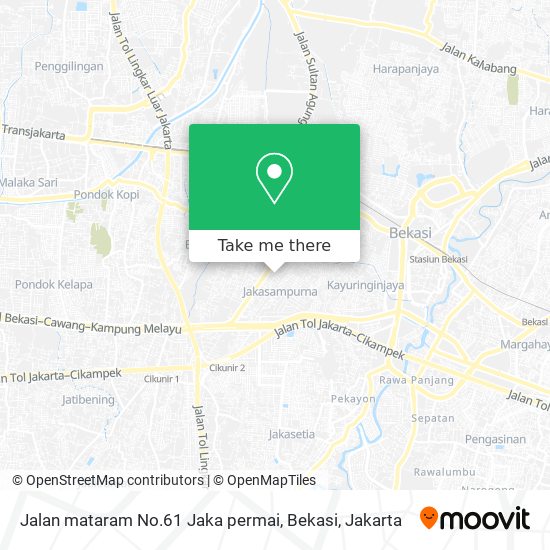 Jalan mataram No.61 Jaka permai, Bekasi map