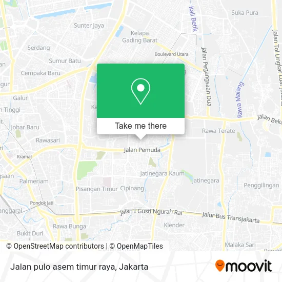 Jalan pulo asem timur raya map