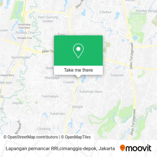 Lapangan pemancar RRI,cimanggis-depok map