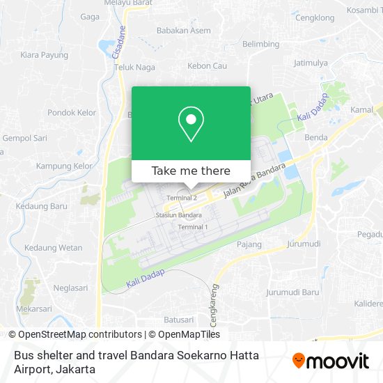 Bus shelter and travel Bandara Soekarno Hatta Airport map