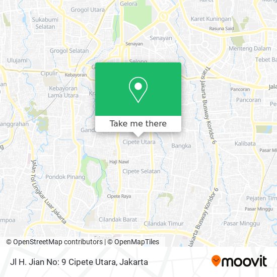 Jl H. Jian No: 9 Cipete Utara map