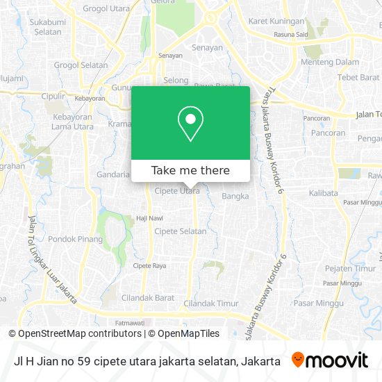 Jl H Jian no 59 cipete utara jakarta selatan map