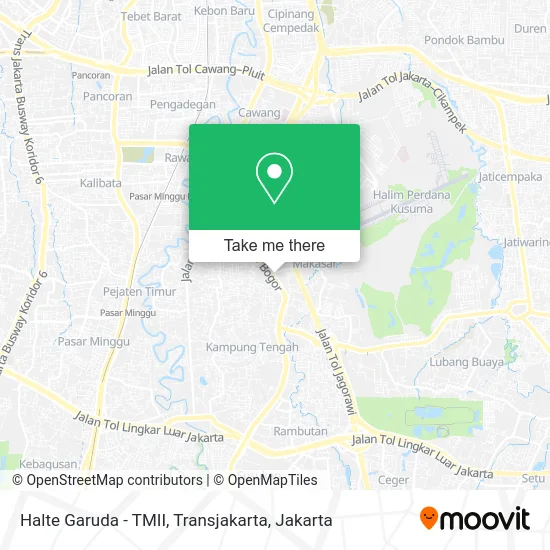 Halte Garuda - TMII, Transjakarta map
