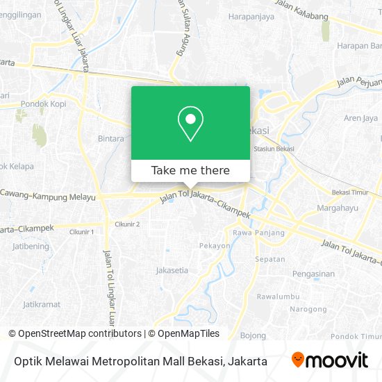 Optik Melawai Metropolitan Mall Bekasi map