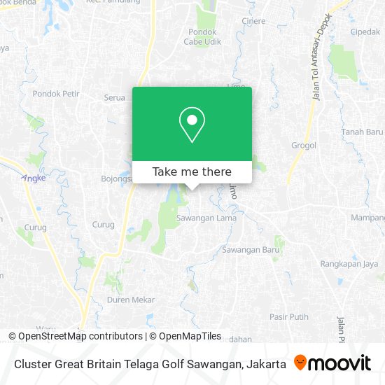 Cluster Great Britain Telaga Golf Sawangan map