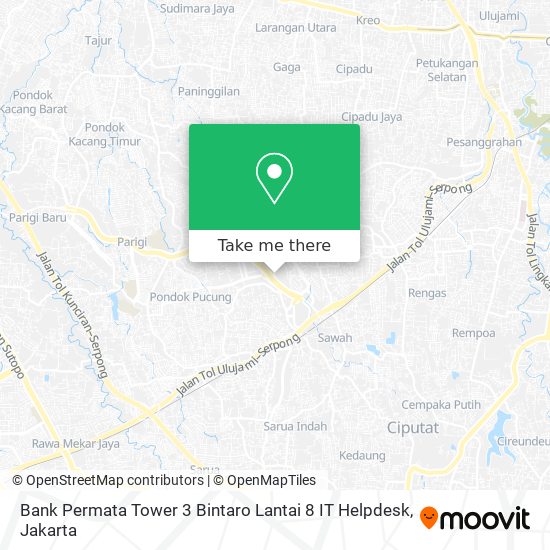 Bank Permata Tower 3 Bintaro Lantai 8 IT Helpdesk map