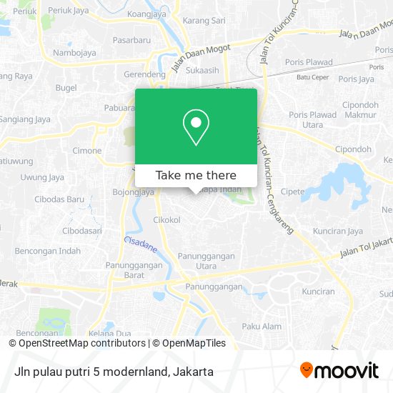 Jln pulau putri 5 modernland map
