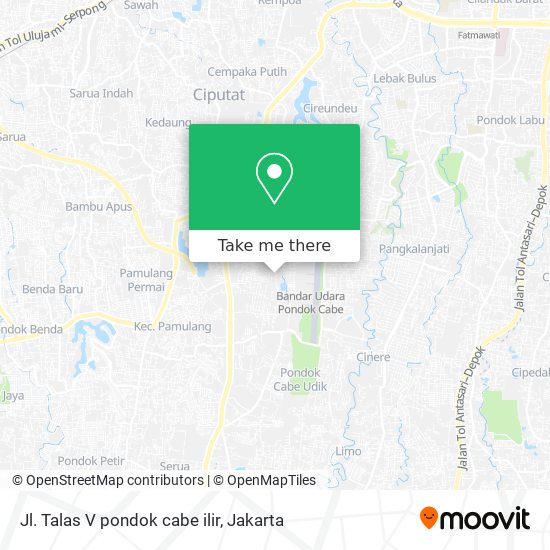 Jl. Talas V pondok cabe ilir map