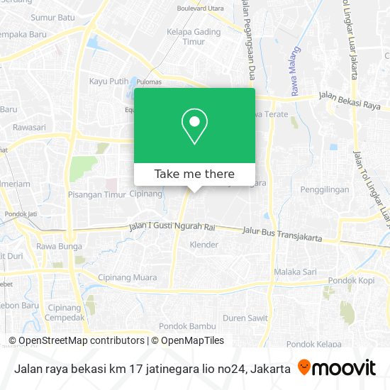 Jalan raya bekasi km 17 jatinegara lio no24 map