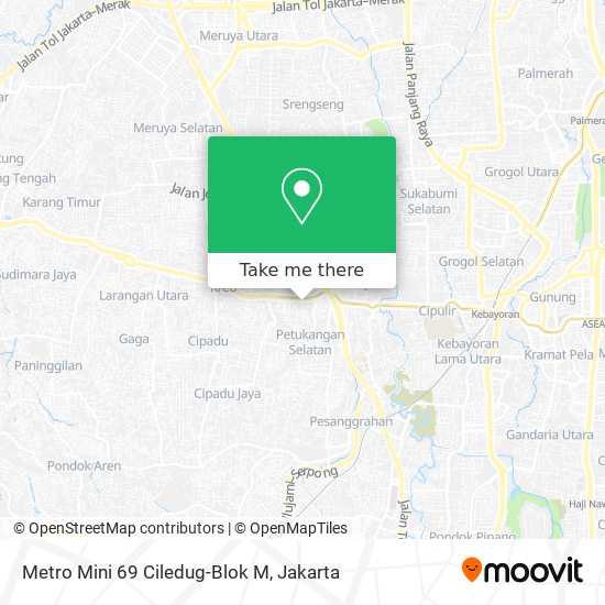 Metro Mini 69 Ciledug-Blok M map