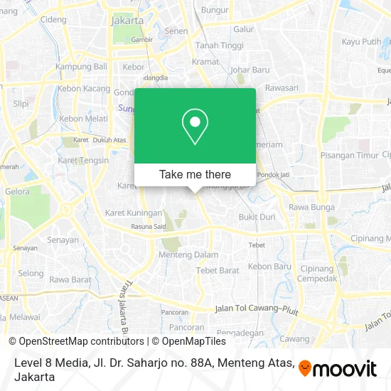 Level 8 Media, Jl. Dr. Saharjo no. 88A, Menteng Atas map
