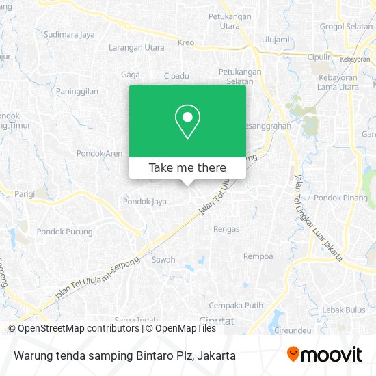 Warung tenda samping Bintaro Plz map