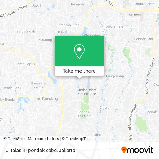 Jl talas III pondok cabe map