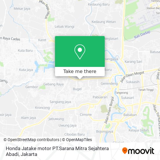 Honda Jatake motor PT.Sarana Mitra Sejahtera Abadi map