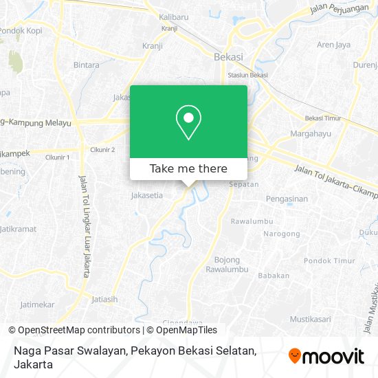 Naga Pasar Swalayan, Pekayon Bekasi Selatan map