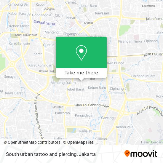 South urban tattoo and piercing map