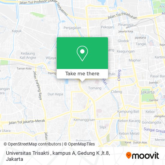Universitas Trisakti , kampus A, Gedung K ,lt.8 map