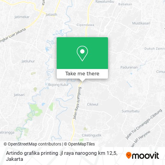 Artindo grafika printing .jl raya narogong km 12,5 map
