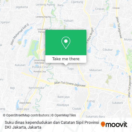 Suku dinas kependudukan dan Catatan Sipil Provinsi DKI Jakarta map