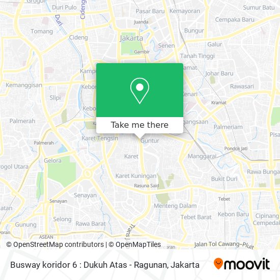 Busway koridor 6 : Dukuh Atas - Ragunan map