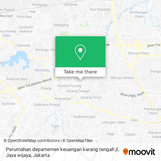 Perumahan departemen keuangan karang tengah jl. Jaya wijaya map