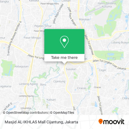 Masjid AL-IKHLAS Mall Cijantung map