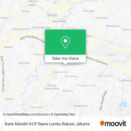 Bank Mandiri KCP Rawa Lumbu Bekasi map