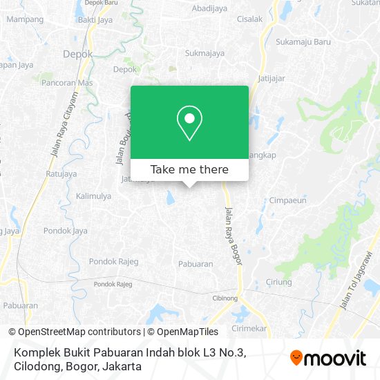 Komplek Bukit Pabuaran Indah blok L3 No.3, Cilodong, Bogor map