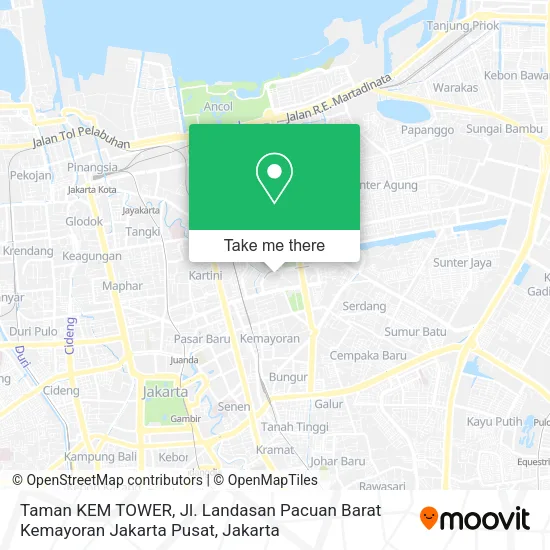 Taman KEM TOWER, Jl. Landasan Pacuan Barat Kemayoran Jakarta Pusat map