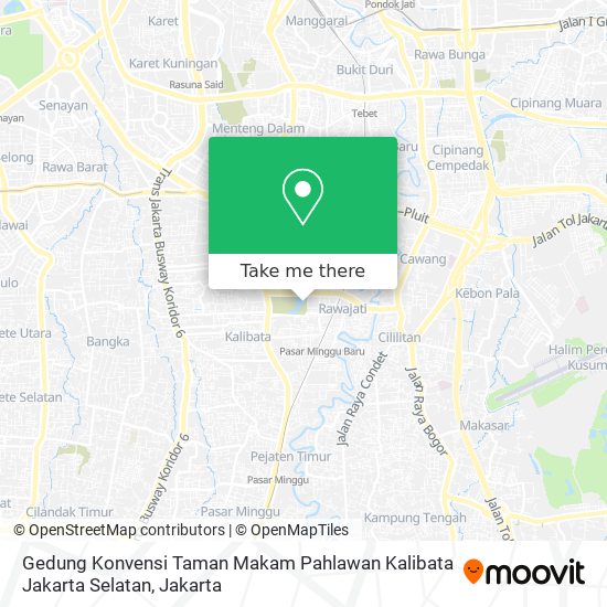 Gedung Konvensi Taman Makam Pahlawan Kalibata Jakarta Selatan map