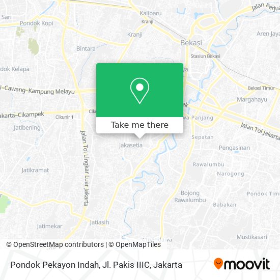 Pondok Pekayon Indah, Jl. Pakis IIIC map