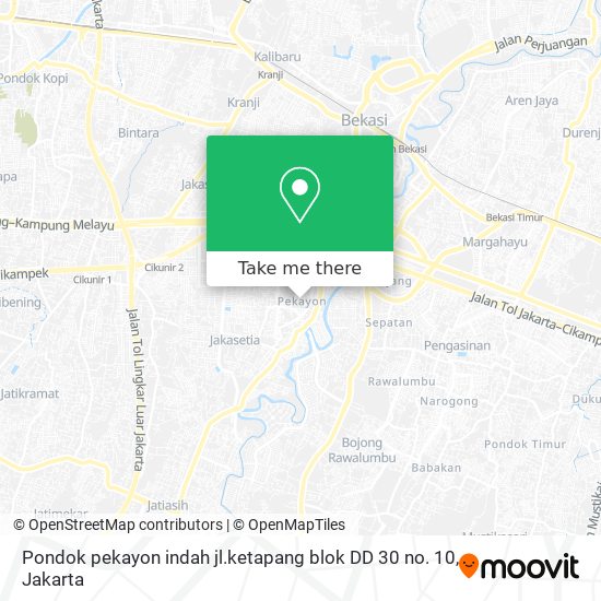 Pondok pekayon indah jl.ketapang blok DD 30 no. 10 map