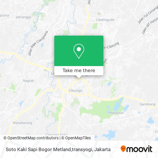 Soto Kaki Sapi Bogor Metland,transyogi map