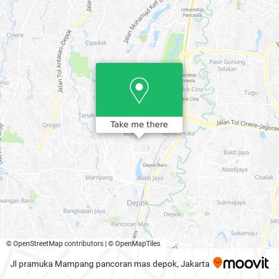 Jl pramuka Mampang pancoran mas depok map
