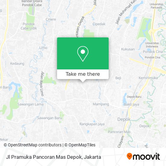 Jl Pramuka Pancoran Mas Depok map