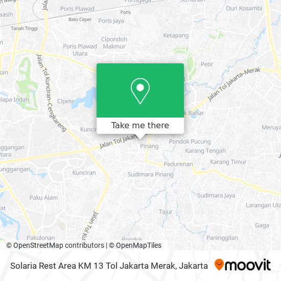 Solaria Rest Area KM 13 Tol Jakarta Merak map