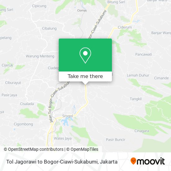 Tol Jagorawi to Bogor-Ciawi-Sukabumi map