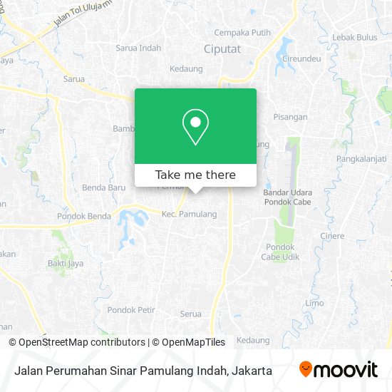 Jalan Perumahan Sinar Pamulang Indah map