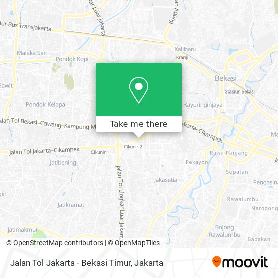 Jalan Tol Jakarta - Bekasi Timur map