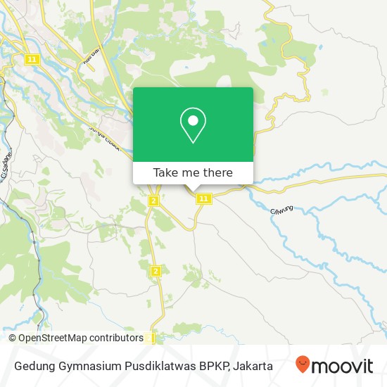 Gedung Gymnasium Pusdiklatwas BPKP map