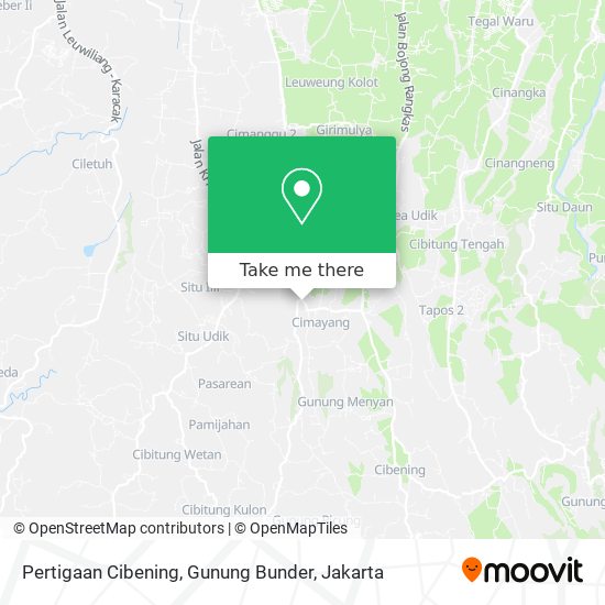 Pertigaan Cibening, Gunung Bunder map